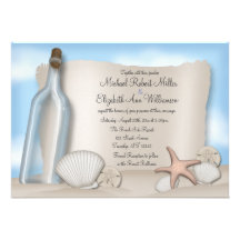 Message from a Bottle - Beach Wedding Invitations