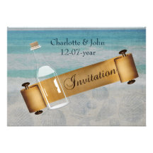 message in a bottle, Beach wedding Announcement