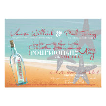 Message in a bottle custom invitations