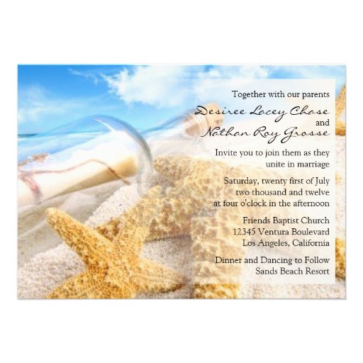 Message in a Bottle Wedding Invitations