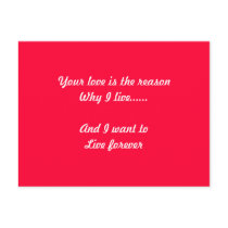 Message of love postcards