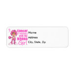 Messed With Wrong Girl Cartoon Breast Cancer Custom Return Address Label