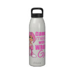 Messed With Wrong Girl Cartoon Breast Cancer Reusable Water Bottle