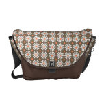 Messenger Bag - Daisy Pattern in Brown