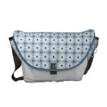Messenger Bag - Daisy Pattern in Pale Blue