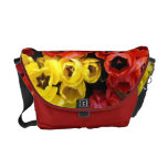 Messenger Bag With Yellow and Red Tulip Bunches messenger bags