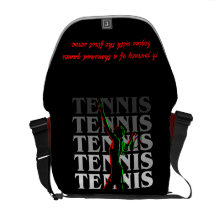 Messenger Bag Women's Tennis 1 White on Dark