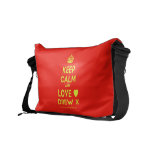 [Crown] keep calm and love [Love heart] drew x  Messenger Bags