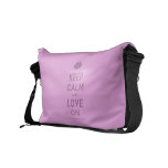 [Two hearts] keep calm and love on  Messenger Bags