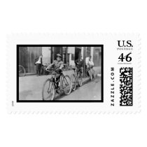 Messenger Boy and Bicycle 1911 postage by lc_vintagephotos Messenger Boy and Bicycle 1911 postage