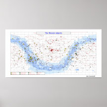 Messier Star Chart, simple overall view Posters