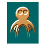 Messing brass Octopus Postcard