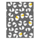 messy chickens on gray Easter card postcards