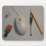 Messy Desk Mouse Pad (Gray) mousepads