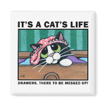 Messy Drawers v.01 - It's A Cat's Life Magnet