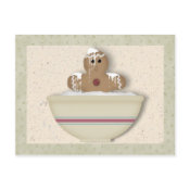 Messy Gingerbread Man Recipe Card postcard