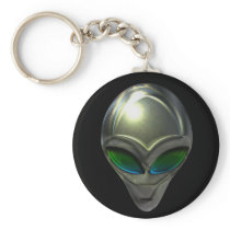 Metal Alien Head 02 Keychain keychains