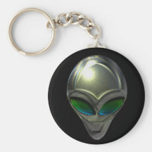 Metal Alien Head 02 Keychain