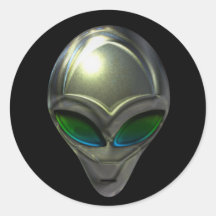 Metal Alien Head 02 Sticker
