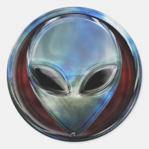 Metal Alien Head 03 Sticker