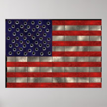 Metal Amercian Flag, Independence Day poster