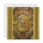 Metal Antique Gold Book Mens 60th Birthday Man Custom Announcements