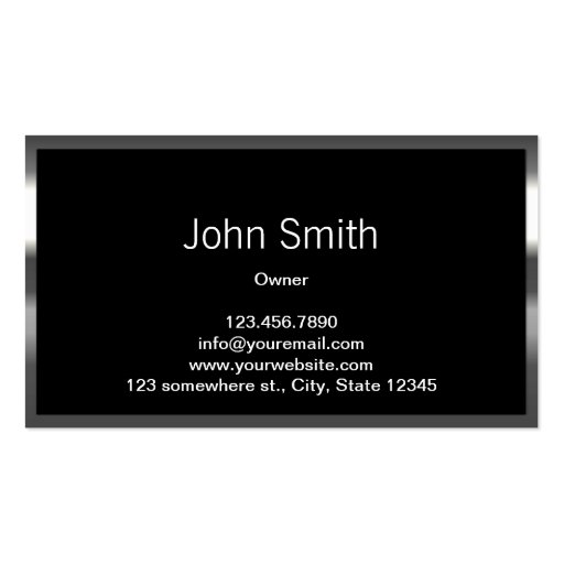 Metal Border Ice Wall Construction Business Card (back side)