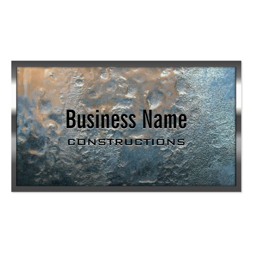Metal Border Ice Wall Construction Business Card (front side)