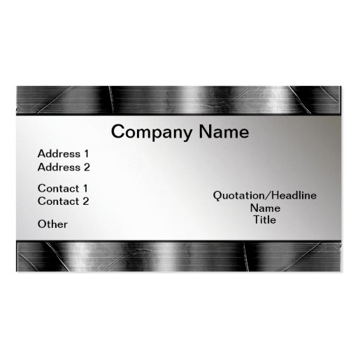 Metal Borders Look Professional Business Cards (front side)