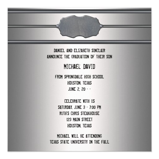 Metal Boys Photo Graduation Announcement