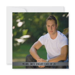 Metal Boys Photo Graduation Announcement invitation