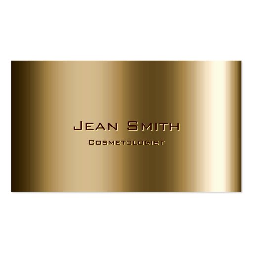Metal Bronze Cosmetologist Business Card (front side)