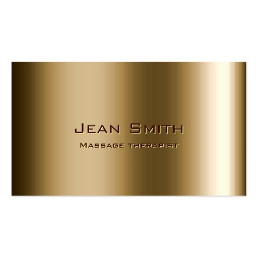 Metal Bronze Massage Therapist Business Card (front side)