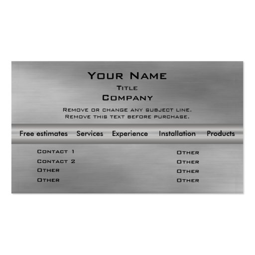 Metal Business Card 2.0 - Silver info bar (front side)