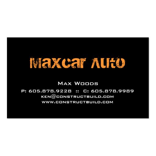 Metal Business Card Automotive Running Boards (back side)