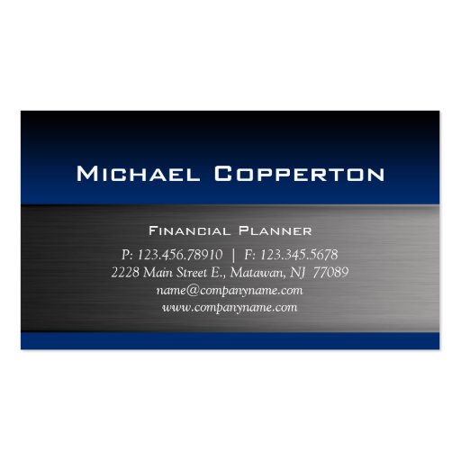 Metal Business Card Blue Header