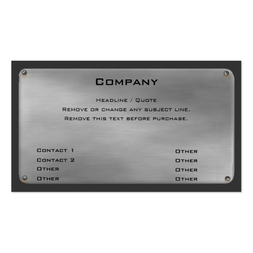 Metal Business Card II -silver (front side)