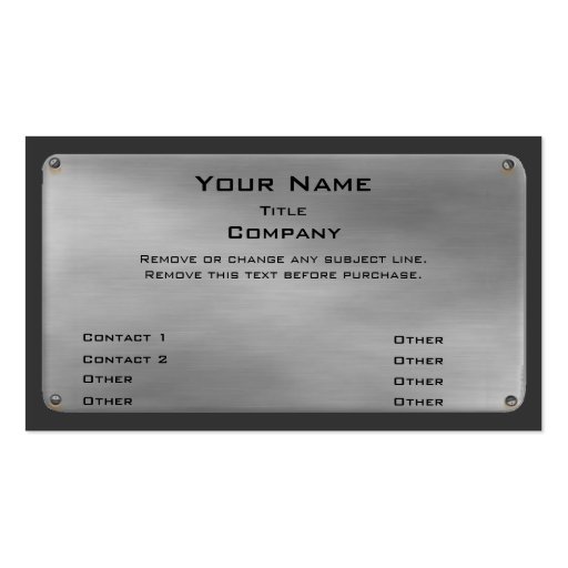 Metal Business Card II -silver- (front side)