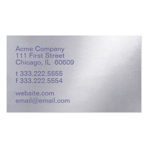 Metal Business Card Template (back side)