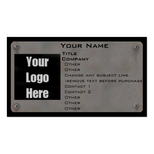 Metal Business Card - with Logo (front side)