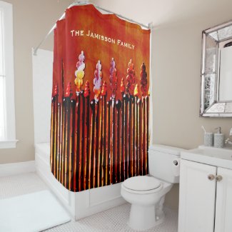 Metal Candles Personalized Colorful Shower Curtain