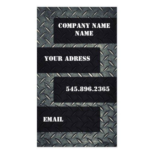 Metal card business card templates (back side)