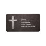 Metal Cross On Dark Leather labels
