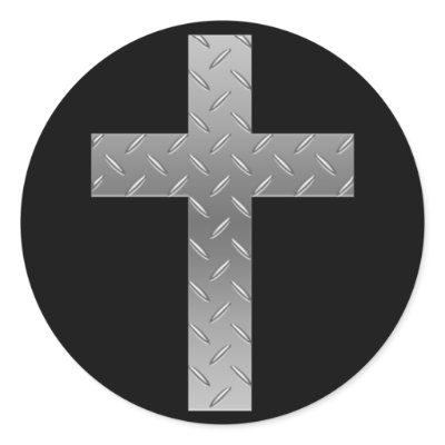 metal cross round sticker by charityagape