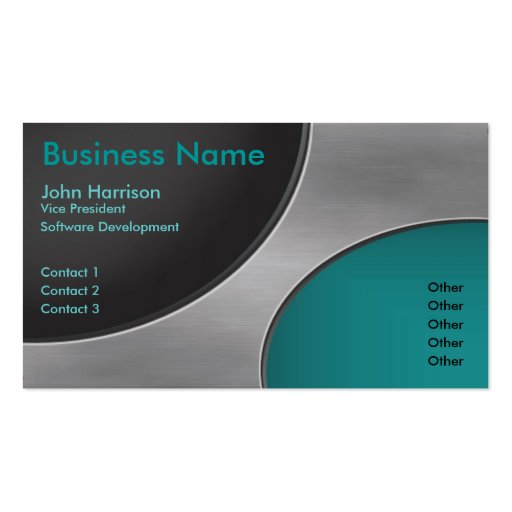 Metal Cutout Circles business card (front side)