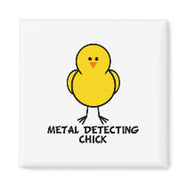 Metal Detecting Chick magnets by chicktshirts8 Metal Detecting Chick magnets