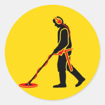 Metal Detecting Round Sticker