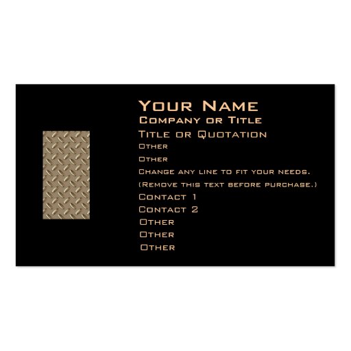 Metal Diamond Plate Business Card (front side)