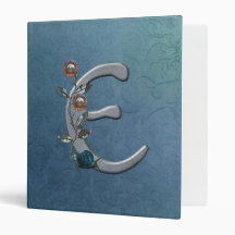 Metal Flowers Monogram D Vinyl Binder