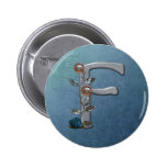 Metal Flowers Monogram F Pins